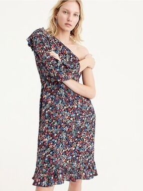 J. Crew One Shoulder Kaleidoscope Star Dress Size 4 Romantic Bohemian Whimsical
